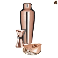 Uber Shaker, Measure & Strainer Set Copper