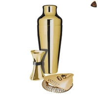 Uber Shaker, Measure & Strainer Set Gold