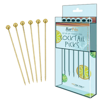 Uber BarPick Ball Cocktail Picks Gold - 6 Pack
