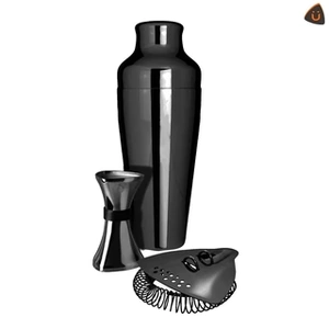 Uber Shaker, Measure & Strainer Set Black